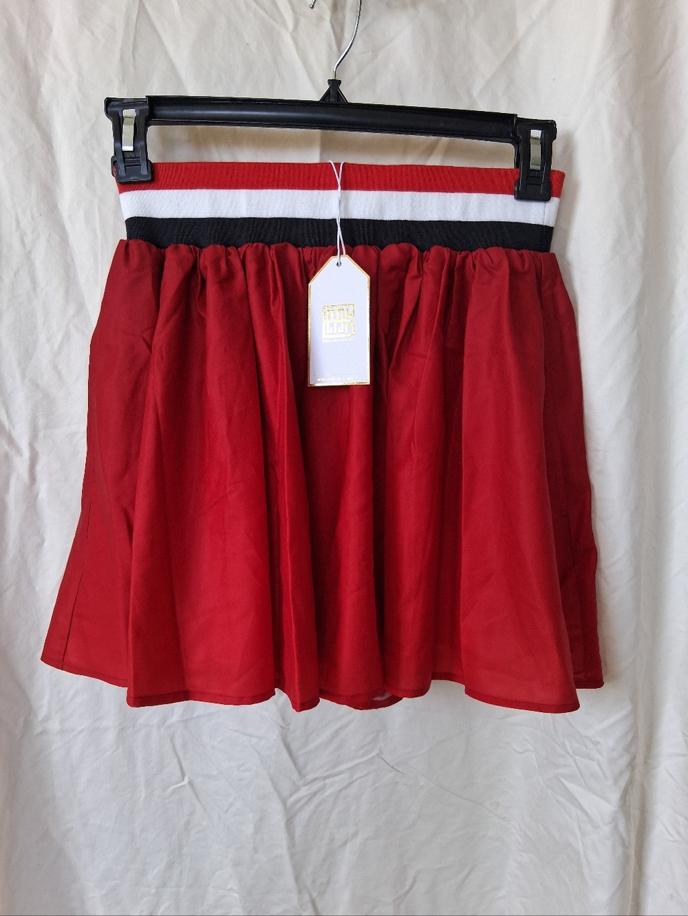 Emily McCarthy Red Women Skort with Striped Waistband